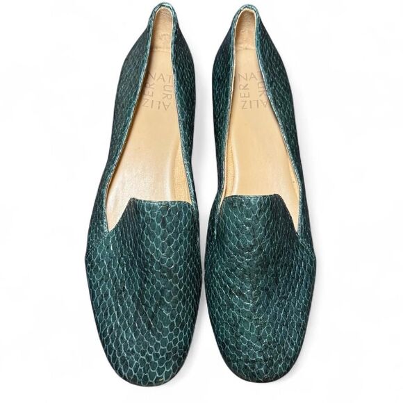 Naturalizer Women’s Size 9 Loafers Green Snake Print Leather Comfort Flats - Picture 1 of 8